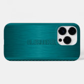 Blauwgroen-groen Metallic geborsteld aluminium loo Case-Mate iPhone Case (Achterkant (horizontaal))