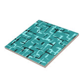 Blauwgroen groen modern patroon tegeltje (Zijkant)