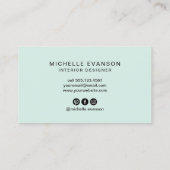 Blauwgroen Groen Moderne Bloemen Kleurrijke Bloeme Visitekaartje (Achterkant)