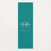 Blauwgroen groen monogram initialen naam yogamat (Voorkant)