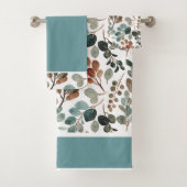 Blauwgroen, groen, moss, bruin bad handdoek (Insitu)