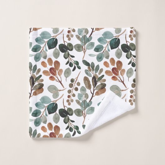 Blauwgroen, groen, moss, bruin bad handdoek (Wasdoekje)