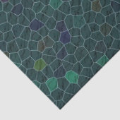Blauwgroen groen mozaïekmini-hexagon teile patroon tissuepapier (Detail)