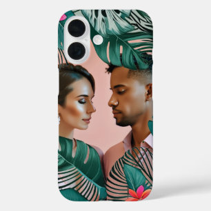 Blauwgroen groen Oerwoud laat tropische elegantie  iPhone 16 Hoesje