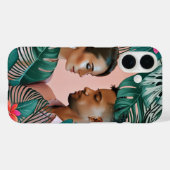 Blauwgroen groen Oerwoud laat tropische elegantie  Case-Mate iPhone Case (Achterkant (horizontaal))