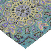 Blauwgroen Groen Paars Pentagram Mandala Korte Tafelloper (Hoek)