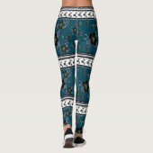 Blauwgroen groen patroon leggings (Achterkant)