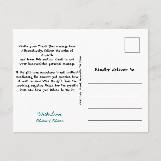 Blauwgroen groen platform, dank u van de nieuwe ra aankondigingskaart (Achterkant)