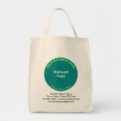 Blauwgroen Groen Ronde Bedrijfs Merk op Grocery Tote Bag (Voorkant)