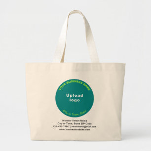 Blauwgroen Groen Ronde Bedrijfs Merk op Jumbo Grote Tote Bag