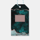 Blauwgroen Groen Roos Gouden Agaat Bruids Display  Cadeaulabel (Achterkant)