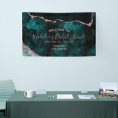 Blauwgroen Groen Roos Gouden Agaat Vrijgezellenfee Spandoek (Beurs)