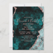 Blauwgroen Groen Roos Gouden Brunch & Bubble Vrijg Kaart (Voorkant)