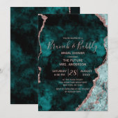 Blauwgroen Groen Roos Gouden Brunch & Bubble Vrijg Kaart (Voorkant / Achterkant)