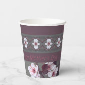 Blauwgroen groen roze en roze papieren bekers (Achterkant)