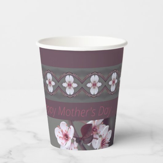 Blauwgroen groen roze en roze papieren bekers (Achterkant)