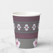 Blauwgroen groen roze en roze papieren bekers (Links)