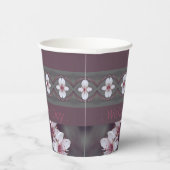 Blauwgroen groen roze en roze papieren bekers (Rechts)