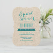 Blauwgroen Groen Rustic Burlap Vrijgezellenfeest Kaart (Staand voorkant)