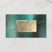 Blauwgroen groen Sepia Gold Foil botanisch Delicaa Visitekaartje (Achterkant)