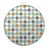 Blauwgroen Groen Sinaasappel Taupe Classic Argyle Dartbord (Voorkant)