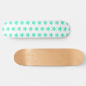 Blauwgroen groen stars patroon skateboard (Horizontaal)