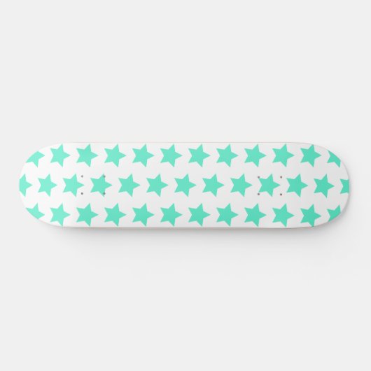 Blauwgroen groen stars patroon skateboard (Horizontaal)
