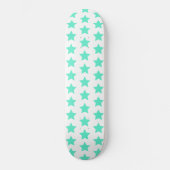 Blauwgroen groen stars patroon skateboard (Voorkant)