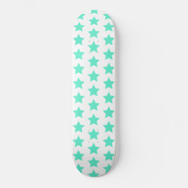 Blauwgroen groen stars patroon skateboard
