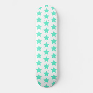 Blauwgroen groen stars patroon skateboard