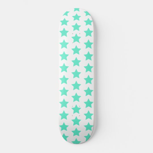 Blauwgroen groen stars patroon skateboard (Voorkant)
