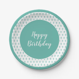 Blauwgroen Groen Stijlvol Papieren Bordje