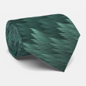 Blauwgroen Groen Tartan Feather Pattern Stropdas (Opgerold)