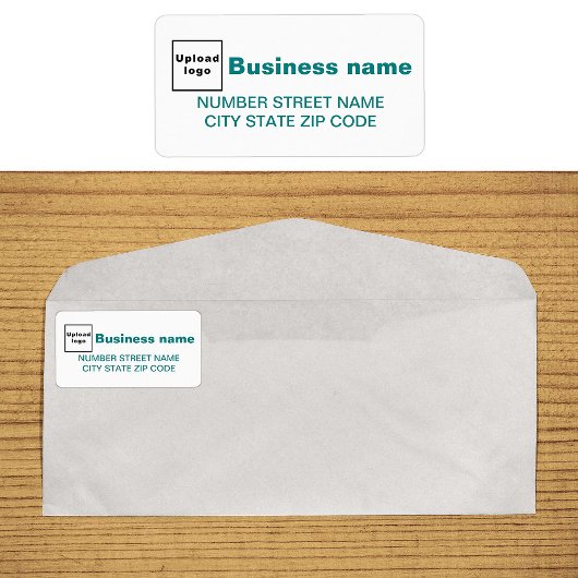 Blauwgroen groen tekstlabel voor zakelijk adres etiket