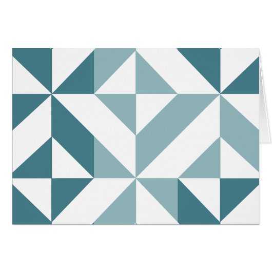 Blauwgroen groen twee-toon geometrische ZigZag (Voorkant Horizontaal)