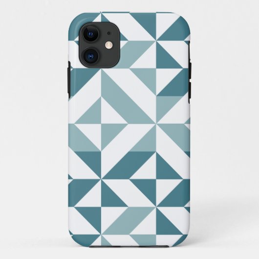 Blauwgroen groen twee-toon geometrische ZigZag Case-Mate iPhone Case (Achterkant)