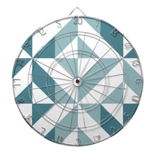 Blauwgroen groen twee-toon geometrische ZigZag Dartbord (Voorkant)