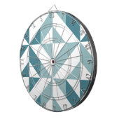 Blauwgroen groen twee-toon geometrische ZigZag Dartbord (Voorkant Rechts)