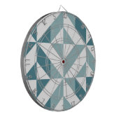 Blauwgroen groen twee-toon geometrische ZigZag Dartbord (Voorkant Links)