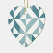 Blauwgroen groen twee-toon geometrische ZigZag Keramisch Ornament (Links)