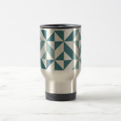 Blauwgroen groen twee-toon geometrische ZigZag Reisbeker (Center)