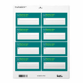 Blauwgroen groen verzendlabel voor bedrijven (Full Sheet)