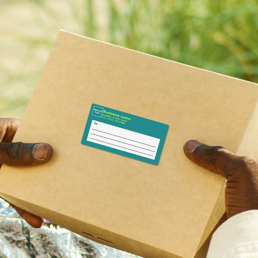 Blauwgroen groen verzendlabel voor bedrijven