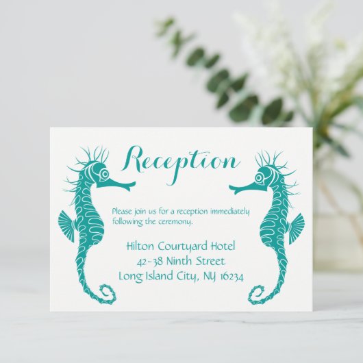 Blauwgroen groen weddenschap informatiekaartje (Staand voorkant)