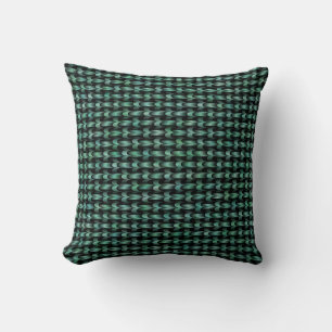 Blauwgroen groen weefpatroon kussen