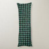 Blauwgroen groen weefpatroon lichaamskussen (Achterkant (Verticaal))