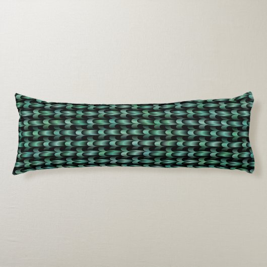 Blauwgroen groen weefpatroon lichaamskussen (Voorkant)