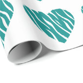 Blauwgroen groen wild hart cadeaupapier (Rol Hoek)