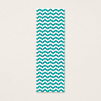 Blauwgroen Groen Wit Chevron Zigzag Mini Visitekaartjes
