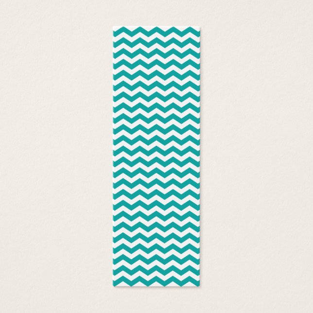 Blauwgroen Groen Wit Chevron Zigzag Mini Visitekaartjes (Voorkant)